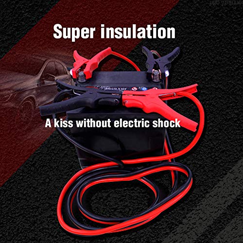 NoOne Jumper Cable 4 Gauge 18 Feet Booster Cables with LED Light & Digital Voltmeter & Reverse Hookup Alarm Signal - Thumbnail 4