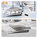 JUSTHUNDER Boat Cover 20-22 ft - Trailerable Waterproof Boat Covers Marine Grade Polyester Canvas Cover Fits Bass Boat, V-Hull and Tri-Hull, Fish & Ski, Runabout Bowrider 20' 21' 22' Foot Boat Gray