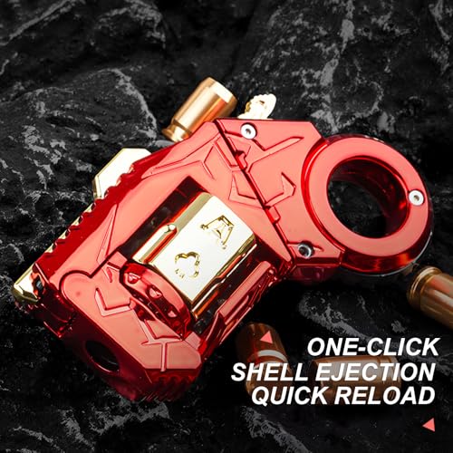 Image of Fidget Gun Toys for Adults, Metal Guns with Shell Ball Target Sight Funny Toys Alloy Stress Anxiety Relief Office Toys (Red)