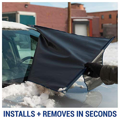 FrostGuard Plus Winter Windshield + Mirror Covers - Weather Resistant - Security Panels and Wiper Blade Cover - Protects from Snow, Ice and Frost (Standard, Indigo) - Thumbnail 2