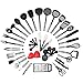 NEXGADGET Utensilios de Cocina de Acero Inoxidable y Nylon 42 piezas Set de Cuchara, Espátula, Tenedor, Pinzas, Cucharón, Abrebotellas, Peladora de Papas, Tijeras de Cocina, Cucharas Medidoras, etc.