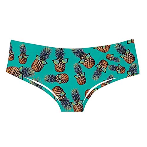 Women Lingerie, Sleep & Lounge Cotton Shorts Panties Briefs 3D Print Fun Funny Elastic Pull Up Xxxl (Large/X-Large, Pineapple) #TOP4