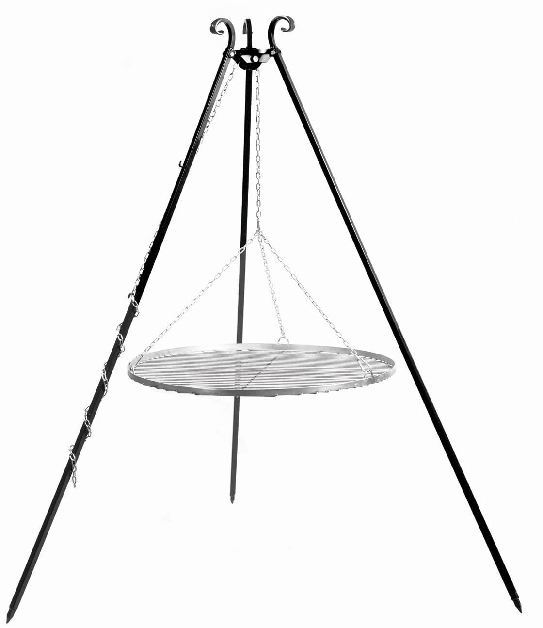CookKing Stand-Grill Dreibein Grill massiv Edelstahlgitter 180cm 80cm Ø