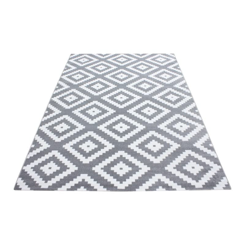 Tapis de salon moderne élégant gris et blanc de haute qualité