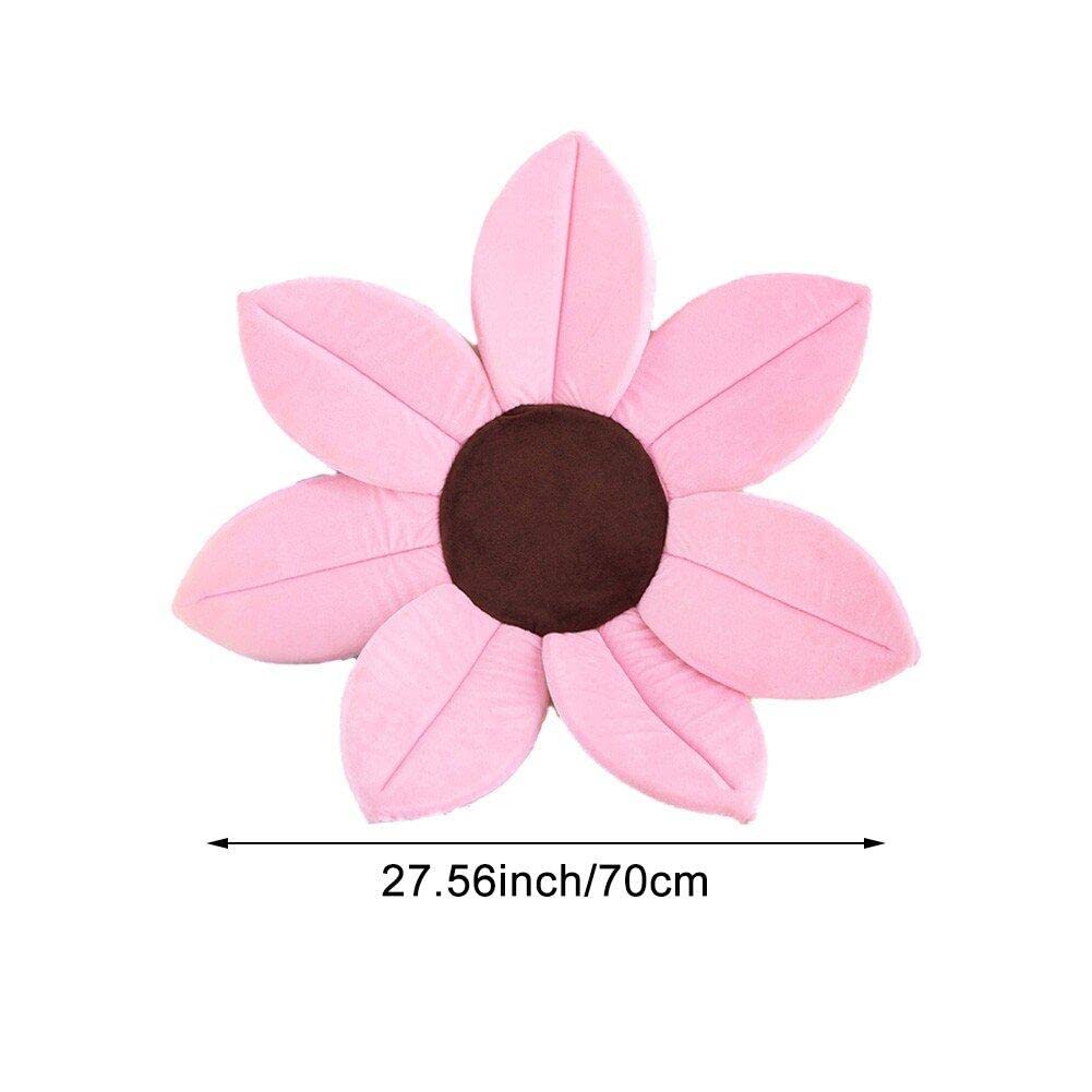 Tapis De Bain Bébé En Forme De Fleur - Coussin Doux Pour Nouveau-né 0-6 Mois, Diamètre 79.5cm