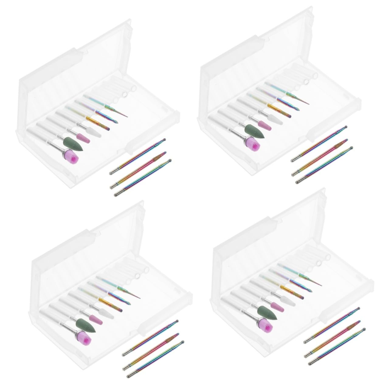 FRCOLOR 4 Set Di Punte Per Trapano Per Unghie in Acrilico Set Di Punte Per Unghie Per Manicure Trapano Per Cuticole Strumento Per La Rimozione Dello Smalto Per Unghie 10 Pezzi * 4