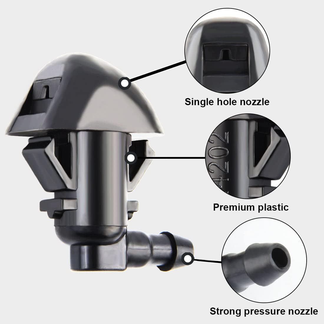 Windshield Washer Nozzles Kit Compatible with 2009 2010 2011 2014 2015 Honda Pilot Washer Jet and Fluid Hose with Connector 76810SZAA01ZA