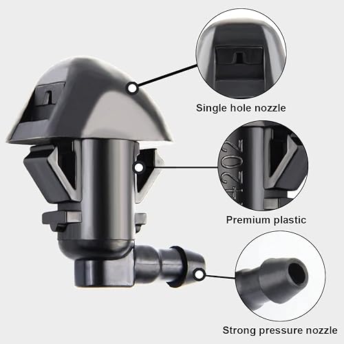 Miniatura 3 de Kit de boquillas de limpiaparabrisas compatible con manguera de chorro y líquido para lavadora F550 F450 F350 F250 con conector que reemplaza al OEM