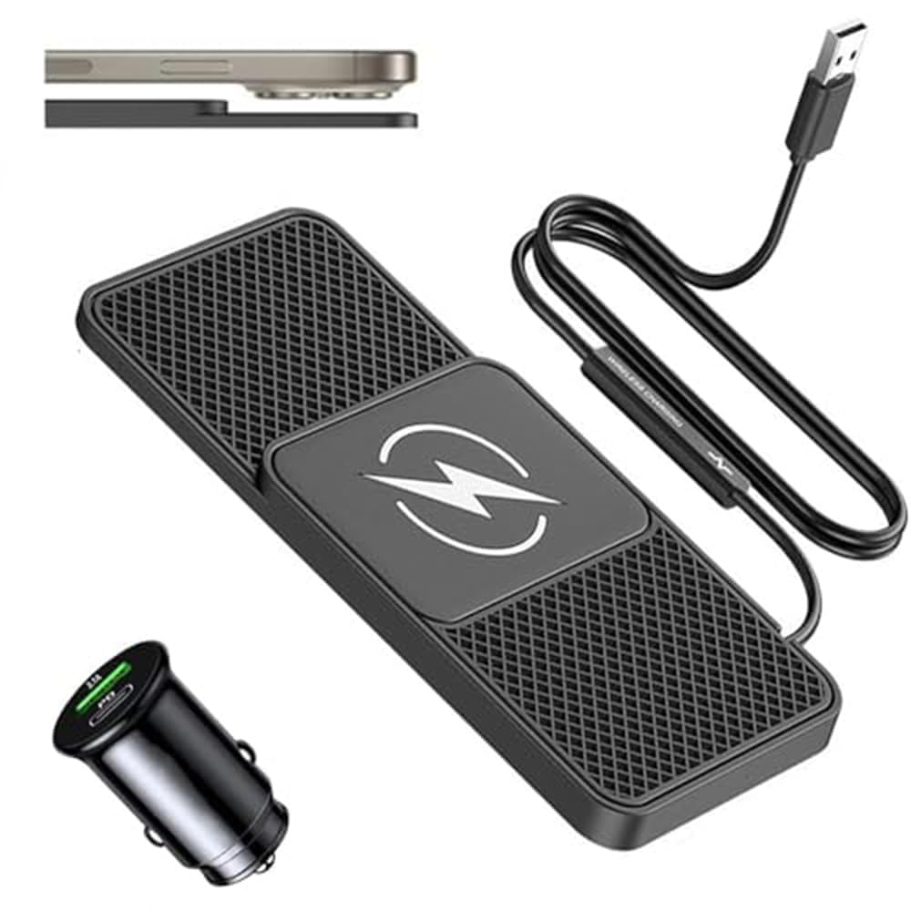 hwojjha Caricatore Wireless Auto per Fiat Multipla III 2015-2022, Ricarica Rapida 20W | Caricatore wireless 20W con ricarica Qi rapida e pratica per smartphone compatibili in auto.