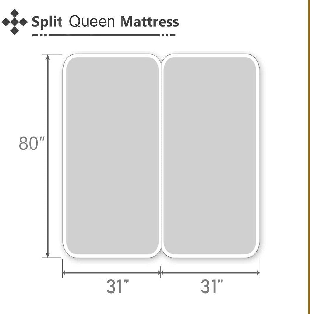 Silentnight Split Queen Sheets for Adjustable Beds 5-Piece Split Queen Sheet Set, 800 Thread Count 100% Egyptian Cotton,12" Deep Pocket Adjustable Bed Sheets, White Solid