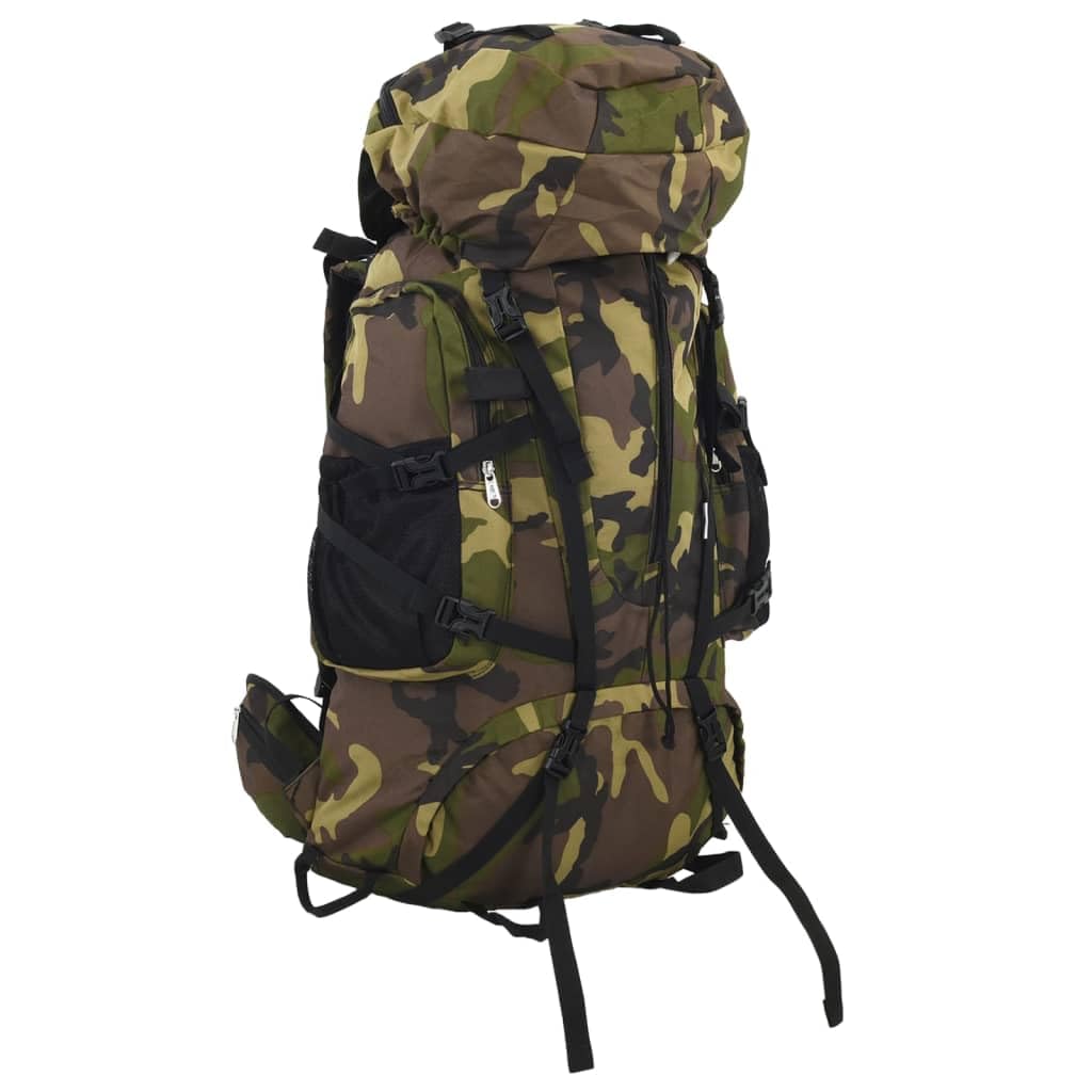 Plecak turystyczny, zielony, kolory maskujące, 100 l, tkanina Oxford, hydrofobowa, 40 x 22 x 90 cm, plecak dzienny z pasem biodrowym, na kemping, wędrówki, podróż