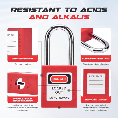 Bloqueio de válvula de portão e cadeado de segurança, 1 conjunto, dispositivo de bloqueio de válvula