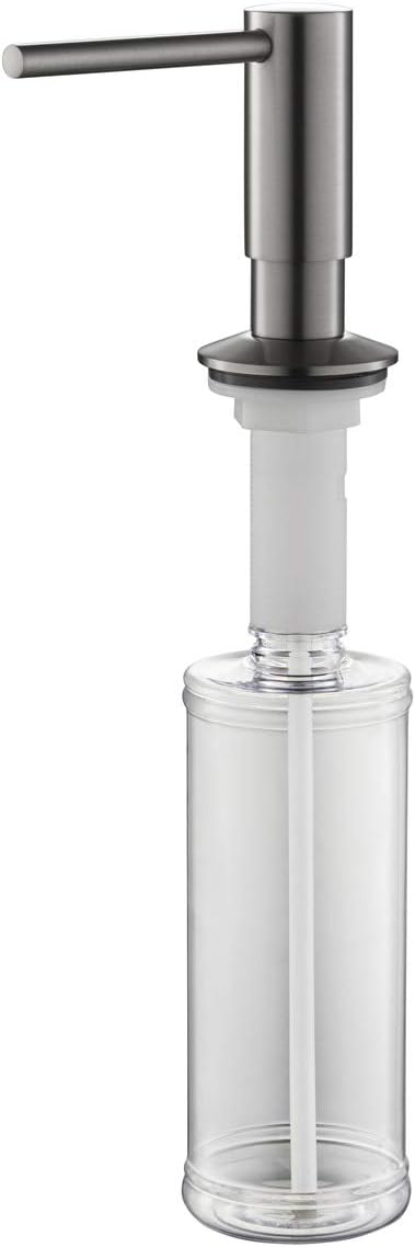 KIBI Kitchen Sink Soap Dispenser | 8.5 Ounce Countertop Refillable Bottle | Easy Pump Design, Durable Brass Construction with Corrosion-Resistant Finish (Titanium, KSD100)