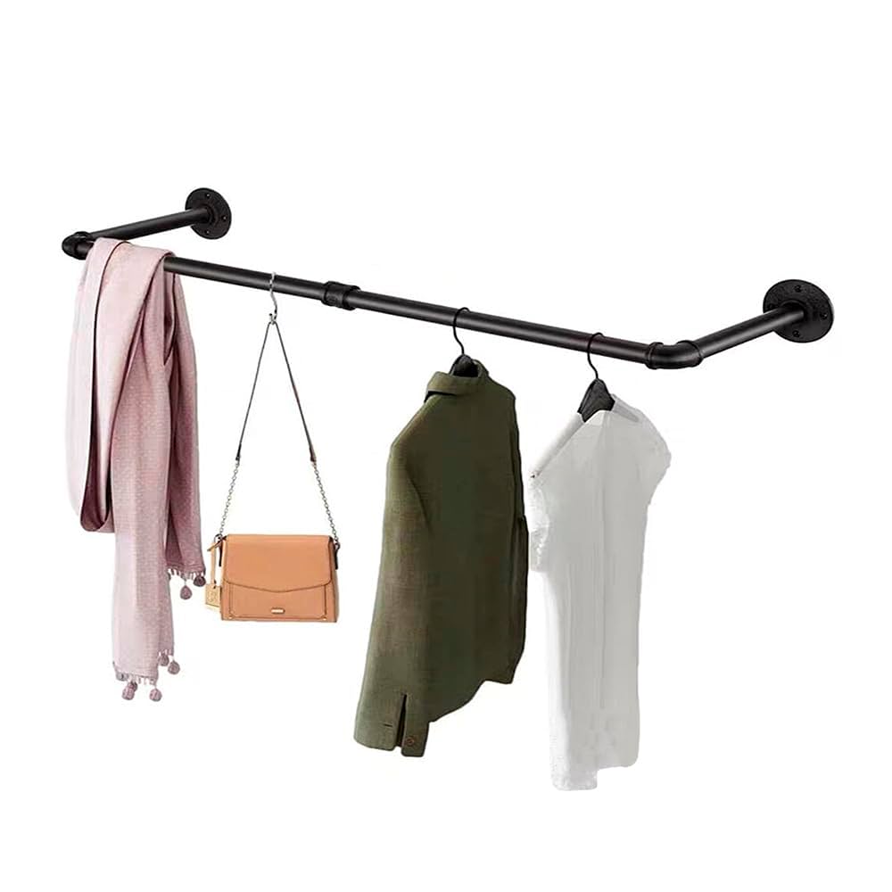 シーダブ アイアン ラック ハンガー パイプ バー 楽天市場】BAOYOUNI アイアン ハンガーバー 壁付け 幅92.5cm