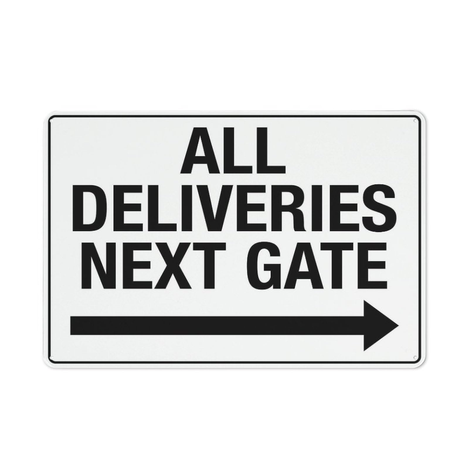 Xewazd A1912 All Deliveries Next Gate Right Arrow 8"X12" Rust-Resistant Aluminum Sign - Indoor & Outdoor Use For Fence & Yard