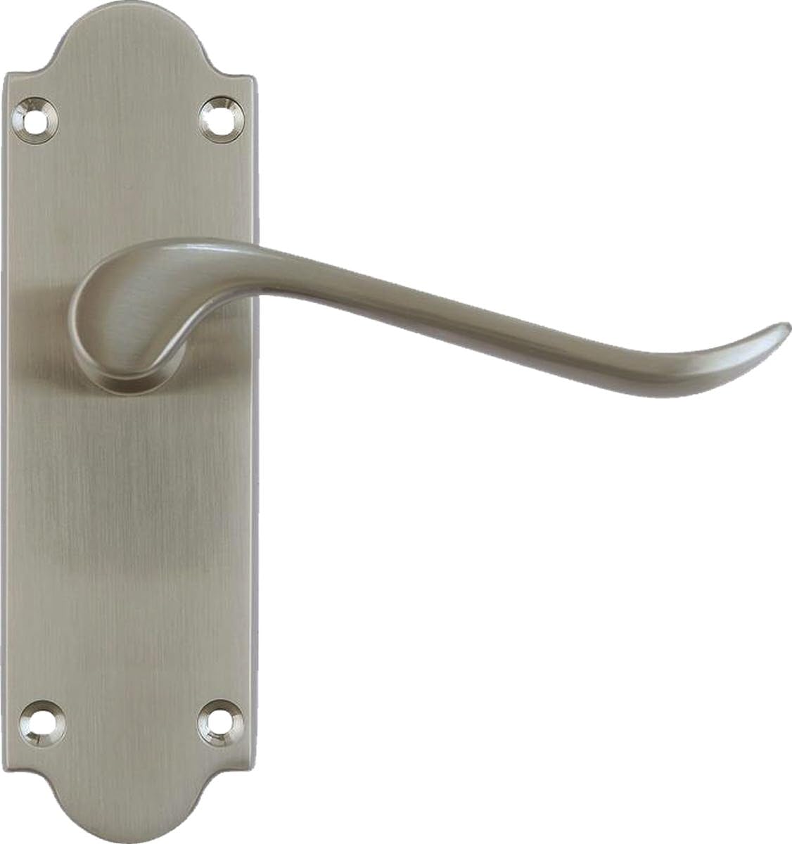 Architectural Hardware Nickel Howdens Bertelli Satin Chrissi Shaped Door Handles 1 Pair (Latch Door Handle Set)