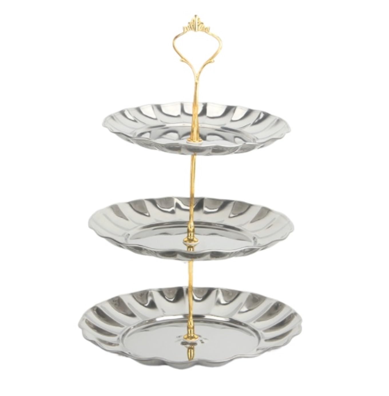 Dessert Fruit Display 3 Tier Cake Stand Wedding Dessert Cupcake For Tea Party Wedding Tea Party(Silver)