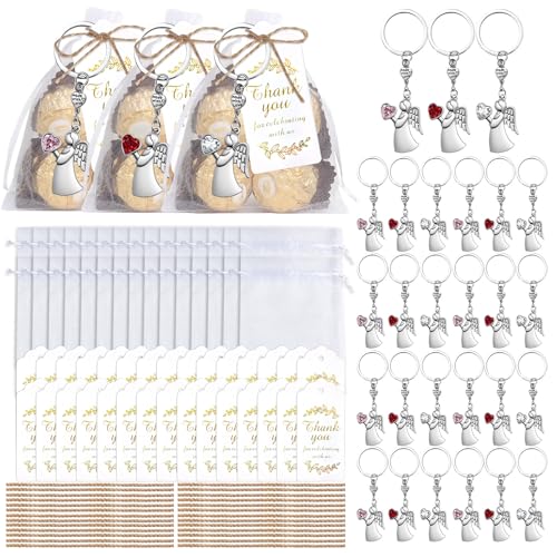 Porte-clés cœur d'ange en métal idéal pour le sac d'école