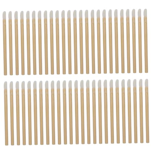 Ipetboom Wooden Lip Brush Kit 50pcs Lipstick Applicators Makeup Supplies Mascara Applicator Brush