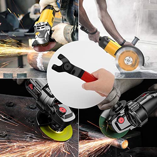 Image of Rybtd Universal Angle Grinder Spanner 8-48mm Adjustable Pin Spanner with Allen Key Fitting Part Inner Outer Flange Home Spanner Wrenches Repair Tool Applied to 4''5''6''7''9'' Angle Grinder Polisher