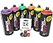 Montana Black Infra Sprühdosen Set Neon Farben + Ersatzsprühköpfe - 6 x 400ml