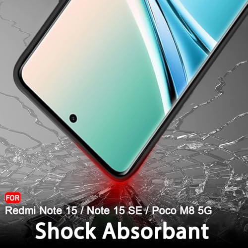 Image of TheGiftKart Sleek Back Cover Case for Mi Redmi Note 15 / Note 15 SE /Poco M8 5G | Slim Fit Protective Design | Ultra Matte Finish | Camera Protection Bump | Soft Silicon Cover Case (Silicone, Black)