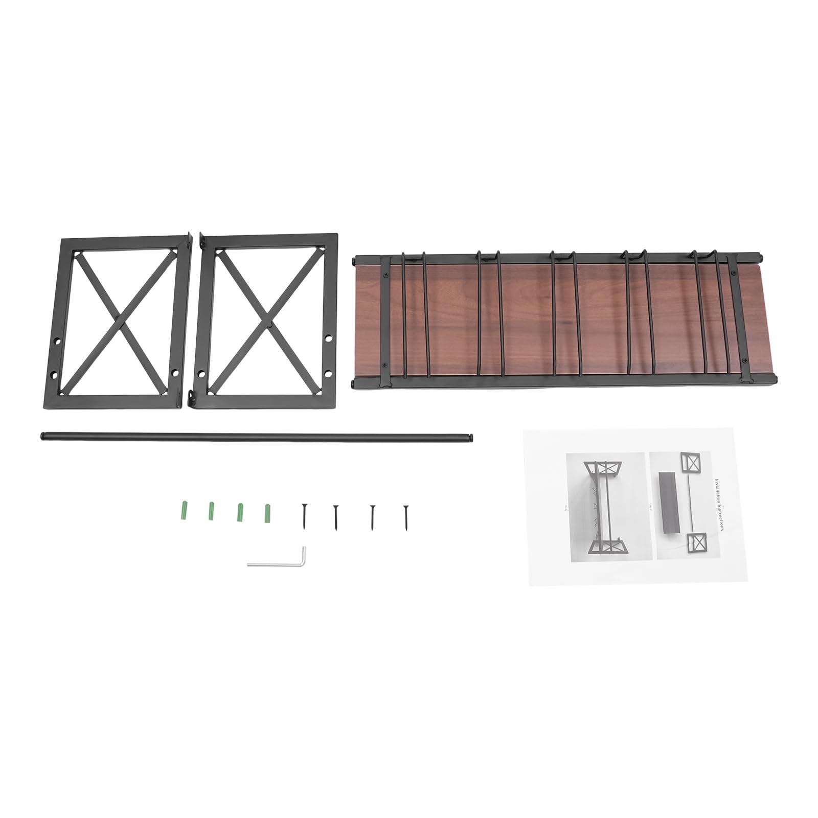 Étagère à vin murale en bois avec cadre en métal, design industriel, pour environ 10 bouteilles + 12 porte-verres à vin, idéal pour la maison, le bar, la cuisine, le restaurant