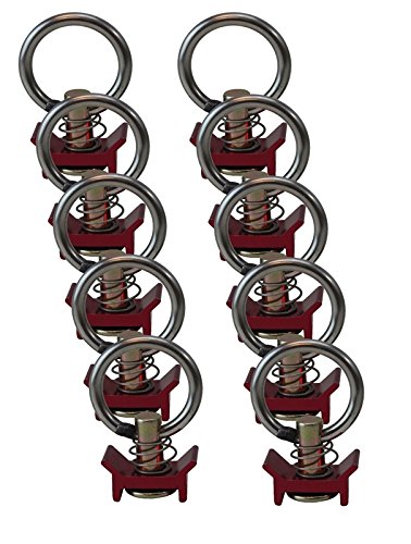 (10 PACK) L-TRACK SINGLE STUD FITTING WITH ROUND RING (Red)