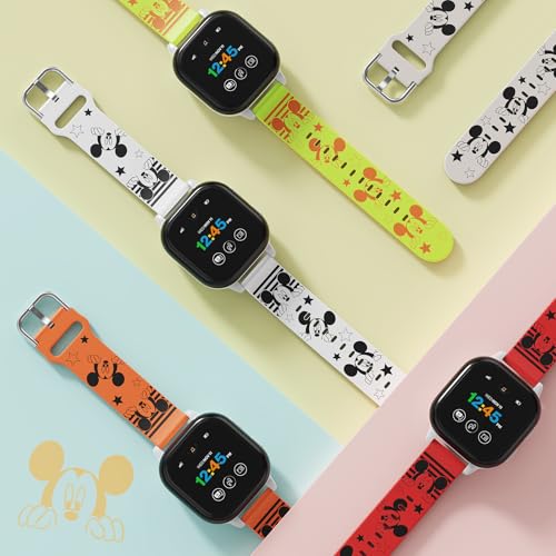 Mhunter DSN0605 Kids Cartoon Engraved Watch Band Compatible With Gizmo Watch 3 2 1/ Gabb Watch 3 2 1/ Syncup Watch, 20Mm Two-Tone Silicone Sport Hook Loop Replacement Smartwatch Strap For Boys Girls (Black+Orange) thumb #3