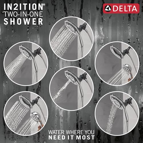 Delta Faucet 4-Setting In2ition 2-in-1 Dual Shower Head with Clarifi Standard Shower Filter Attachment and Filter, Chrome Shower Head with Filter, Filtered Shower Head, Chrome 7SF110B - image 5