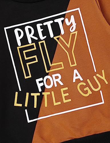 oklady Toddler Boy Clothes Colorblock Long Sleeve Letter Sweatshirts Top and Ripped Jeans Pants Boys Fall Winter Outfits 2-6T3