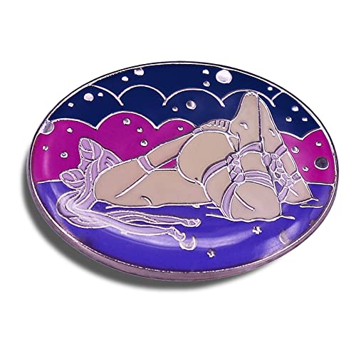 Image of Sexy Princess Purple Enamel Pin Novelty Brooch Buttons Jewelry for Jackets Jeans Backpack Cloth Lapel Bag Hat Gift for Anime Lovers Men Women Girl Boy