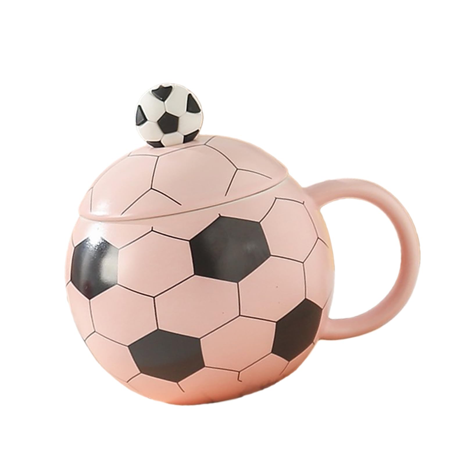 Nucelit Creative Sports Themed Ceramic Cup 14oz Capacity Football Commemorative Cup for Gifting to Soccer Lover Player Unique Soccer Coffee Mug