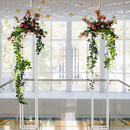WXJ13 2Pcs x 2m Artificial Wisteria Vine Garland Flowers Fake Hanging Flowers Rattan Plants for Wall Home Party Garden Wedding Decoration White 7ft / 2m