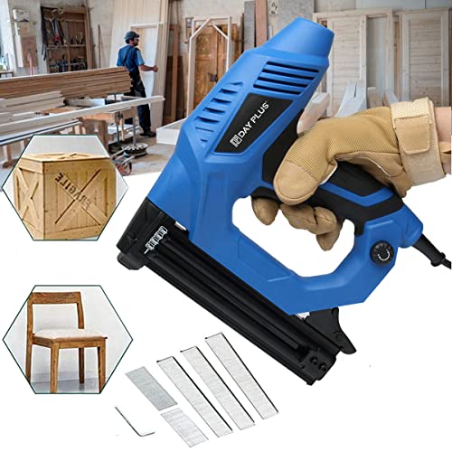 Grapadora eléctrica 2 en 1 grapadora de uñas 1080 W Brad Nailer - Grapadora eléctrica ergonómica Softgrip con 400 clavos para tela, cuero, vallas y madera Cover