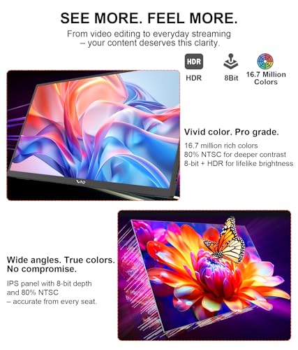 Image of LB M24 23.8 Inch Portable Monitor 100Hz 1080P FHD IPS Computer Display with USB-C, HDMI, VESA Mountable, Built-in Stand Desktop Screen with Speaker for PC Laptop Mac PC