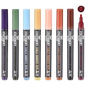 Stationery Island Krijtstiften W30 Pak Van 8 Aarde Kleuren – 3mm Penpunten markeringen . Nat Doekje Uitwisbaar…