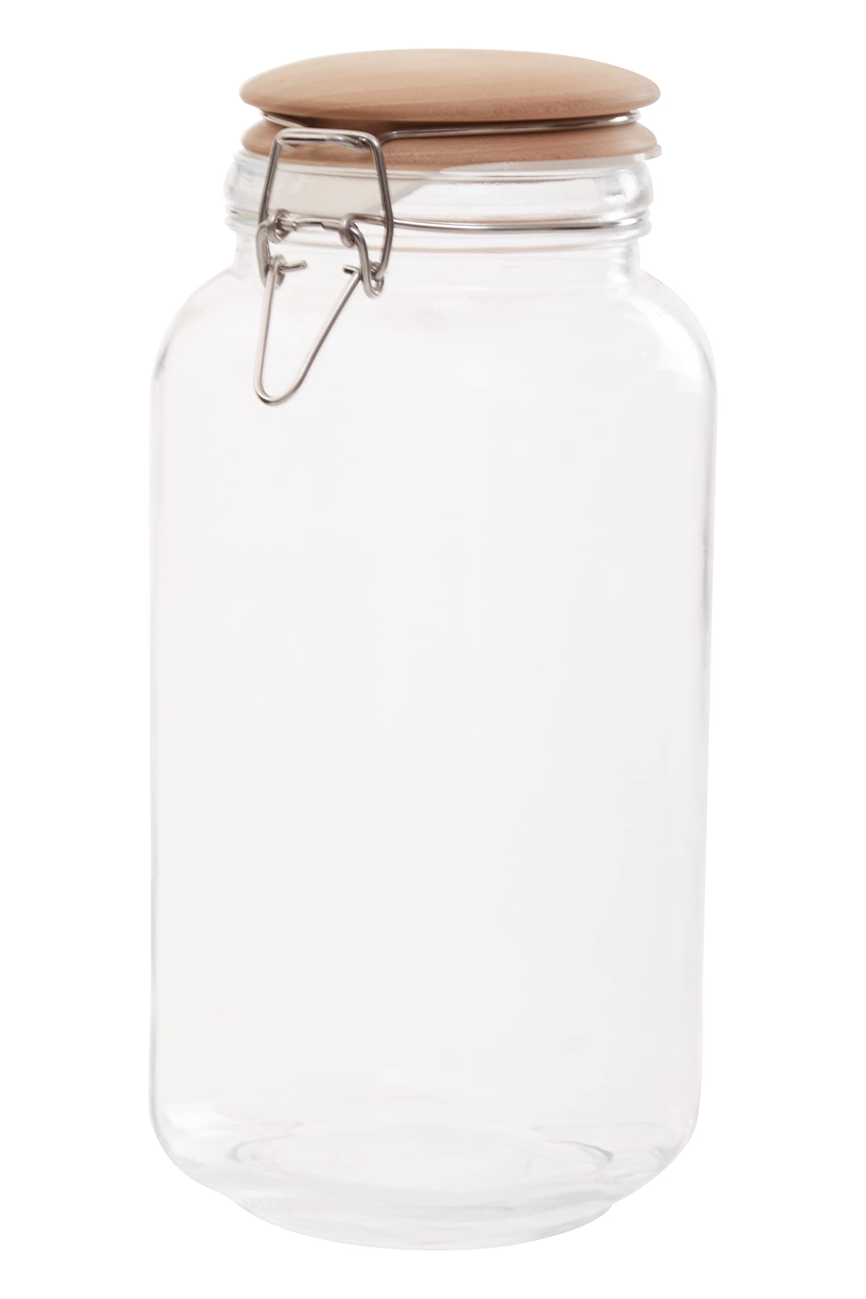 Orsina Durable Square 2150Ml Glass Jar With Wooden LidStylish Glass Jar With LidVersatile Airtight Storage Jars from B&Q