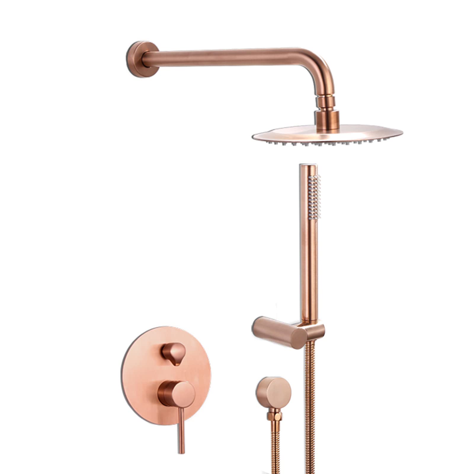 Système de douche en laiton mural avec pommeau effet pluie chic