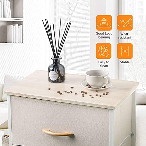 COSYLAND Commode smalle kast met 4 laden van stof opbergtoren, stabiel meubilair voor slaapkamer badkamer… - Image 8
