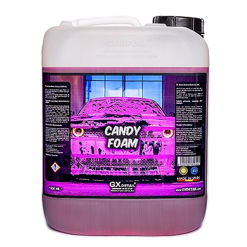 GxDetail Pink Foam 5 Litros – Espuma de Lavado Rosa para Coche – Limpieza Profunda y Brillo Espectacular – Espuma Densa y pH Neutro – Seguro para Pintura - Efecto Nieve.