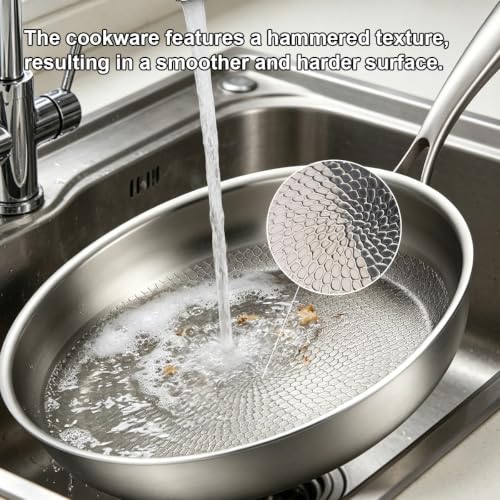 12-Inch Titanium Pro Pan Hammered Frying Pan with Lid - image 4