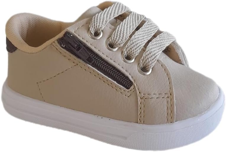 Tênis Sapatenis Para Bebê Menino Infantil Sapatinho Social Neném Bege Marrom