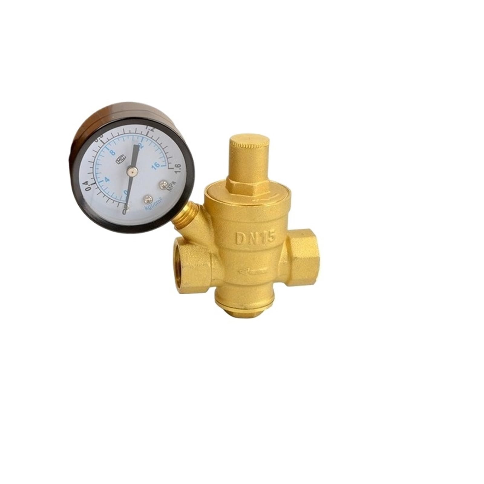 LNHHG 1Pcs Brass Adjustable Water Reducing Valve 1/2" 3/4" 1" 2" Thickened Female Thread Pressure Regulator With Gauge(DN25,Valve Without Gauge)