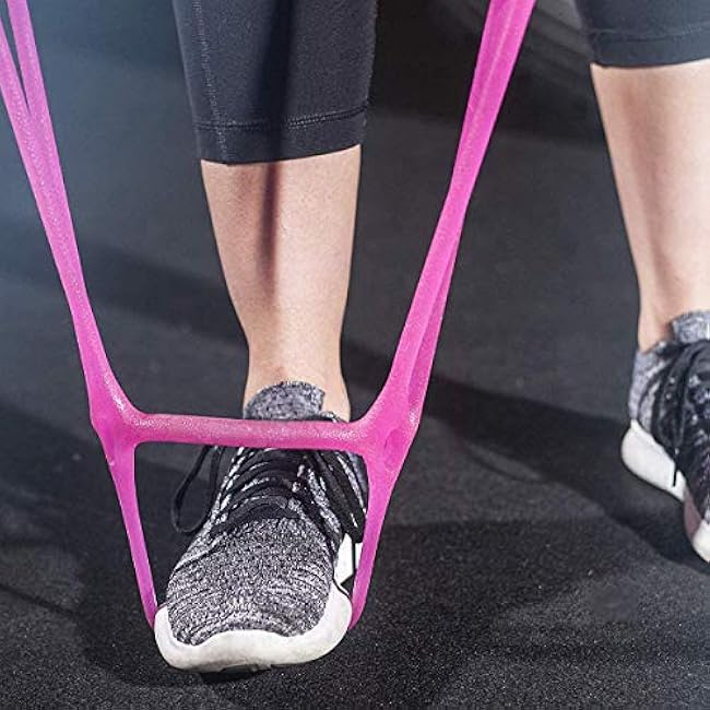 7 Rings Stretch Exercise Band, Portable Silicone Elastic Resistance Band Pilates Flexbands Yoga Stretching Strap Physical Therapy Rehab Belt, Home Gym Workout Equipment for Full Body Exercise