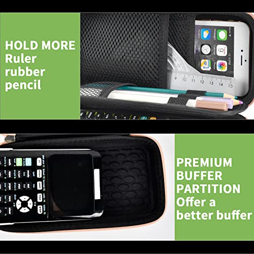 Case Compatible with Texas Instruments TI-84 Plus CE/TI-84 Plus/TI-83 Plus/TI-30XS / TI-36Pro Graphing Calculator, Scientific Calculators Box for Ruler, Rubber, Pencil and Other- Rosa (Case Only)
