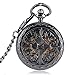 JYCCH Montre de Poche à la Mode Gothique Grilles étui à Fleurs infirmière Steampunk Squelette Automatique mécanique Cadeau Montre de Poche chaîne