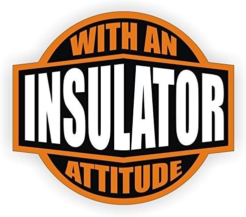 StickerDad® Insulator With An Attitude (3 PACK) Printed Hard Hat Helmet Decal (size: 2" color: ORANGE/BLACK/WHITE) Hard Hat, Helmet, Windows, Walls, Bumpers, Laptop, Lockers, etc.