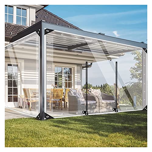VagxTbs Cortina Impermeable Transparente Paneles Laterales de Pérgola Cortina de Puerta PVC 0,5 mm Lona Resistente, para Mirador, Exterior, Jardín (Clear b,4x3m)