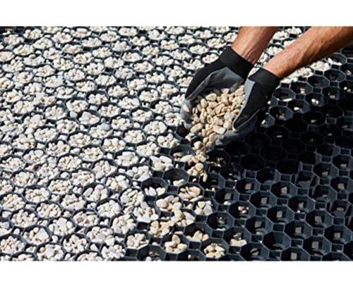 Preisvergleich Produktbild FairFox Hochleistungs-Rasengitter, durchlässige Pflasterplatten für Garten, Parkplatz, Schuppen, Auffahrt, Terrasse, Straße, Landschaftsbau, 47 x 47 x 3,7 cm (Schwarz)